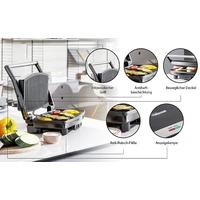 Tristar GR-2856 Elektro Kontaktgrill Kontrollleuchte, Antihaftbeschichtung Schwarz Tristar GR-2856 Elektro Kontaktgrill Kontrollleuchte, Antihaftbeschichtung Schwarz