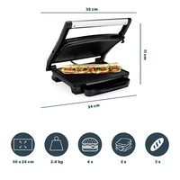 Princess 01.112425.01.001 Elektro Panini Grill Antihaftbeschichtung, Kontrollleuchte, klappbar Schwarz Princess 01.112425.01.001 Elektro Panini Grill Antihaftbeschichtung, Kontrollleuchte, klappbar Schwarz