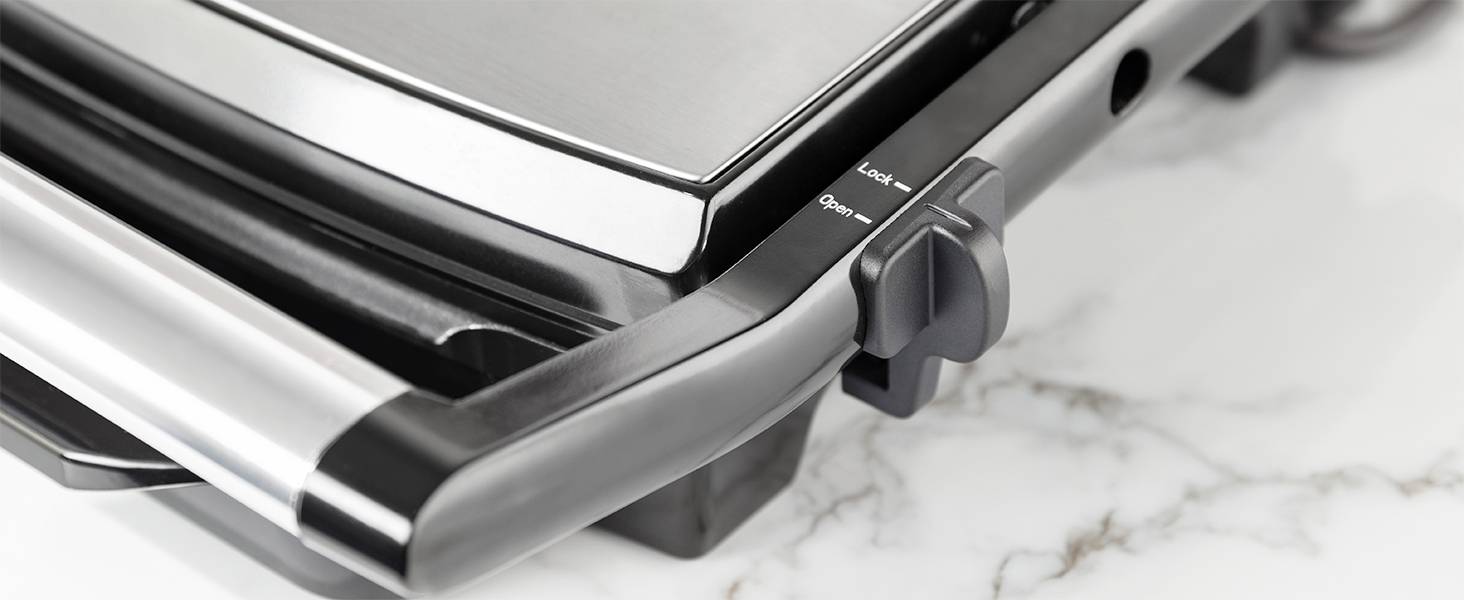 Princess 01.112425.01.001 Elektro Panini Grill Antihaftbeschichtung, Kontrollleuchte, klappbar Schwarz