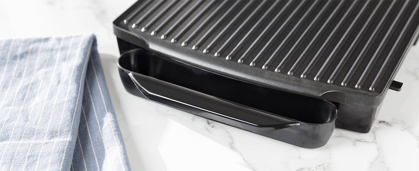 Princess 01.112425.01.001 Elektro Panini Grill Antihaftbeschichtung, Kontrollleuchte, klappbar Schwarz