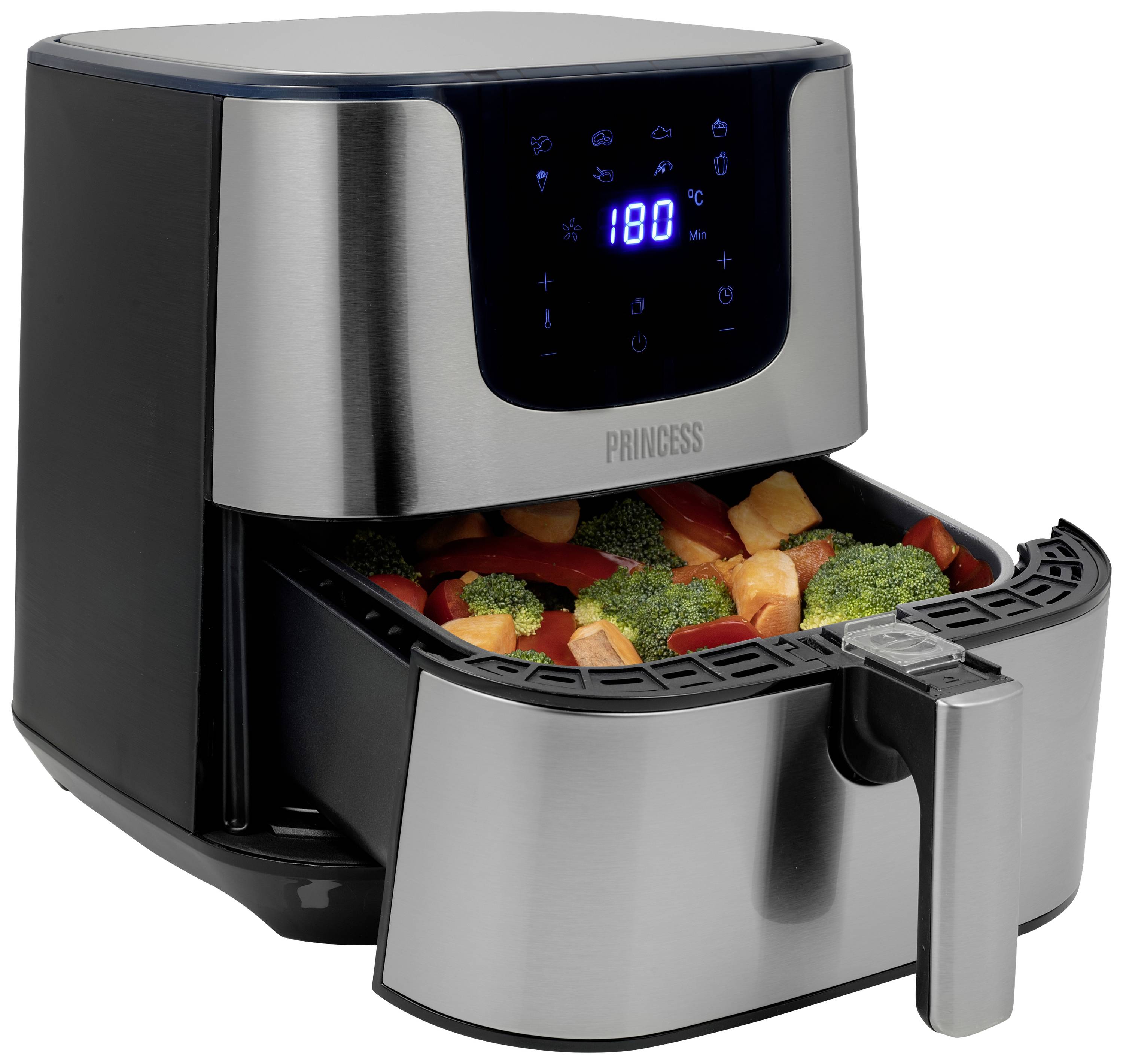 Princess 01.182060.01.001 Heißluft-Fritteuse 5.5l 1700W Antihaftbeschichtung, Timerfunktion, Überhitzungsschutz, mit Display