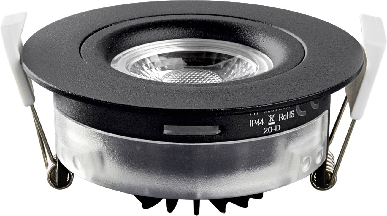 Heitronic 500953 DL6809 LED-Einbauleuchte LED LED fest eingebaut 7W Schwarz