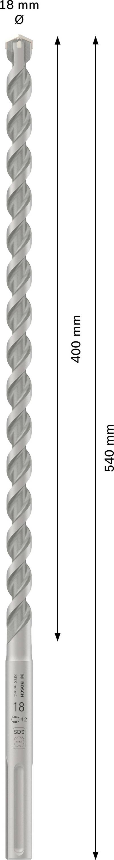 Bosch Accessories SDS max-4, 18x400x540mm 2608685863 Hammerbohrer 18mm SDS-Max 1St.