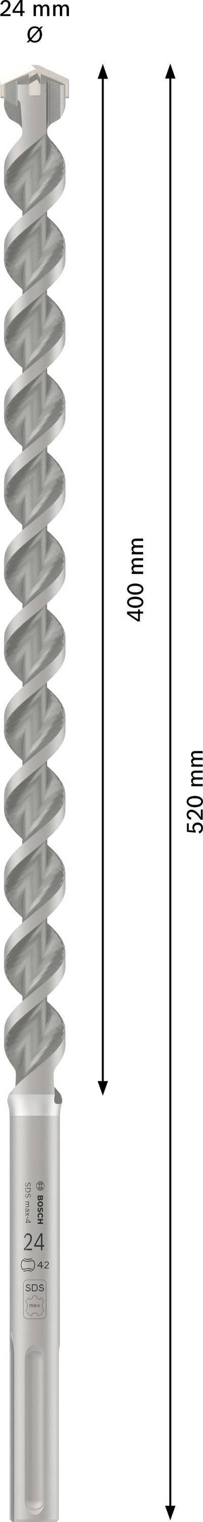 Bosch Accessories SDS max-4, 24x400x520mm 2608833964 Hammerbohrer 24mm SDS-Max 1St.