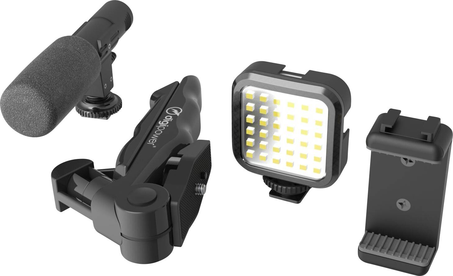 DigiPower Vlogging Kit 4-teilig LED Smartphone Licht