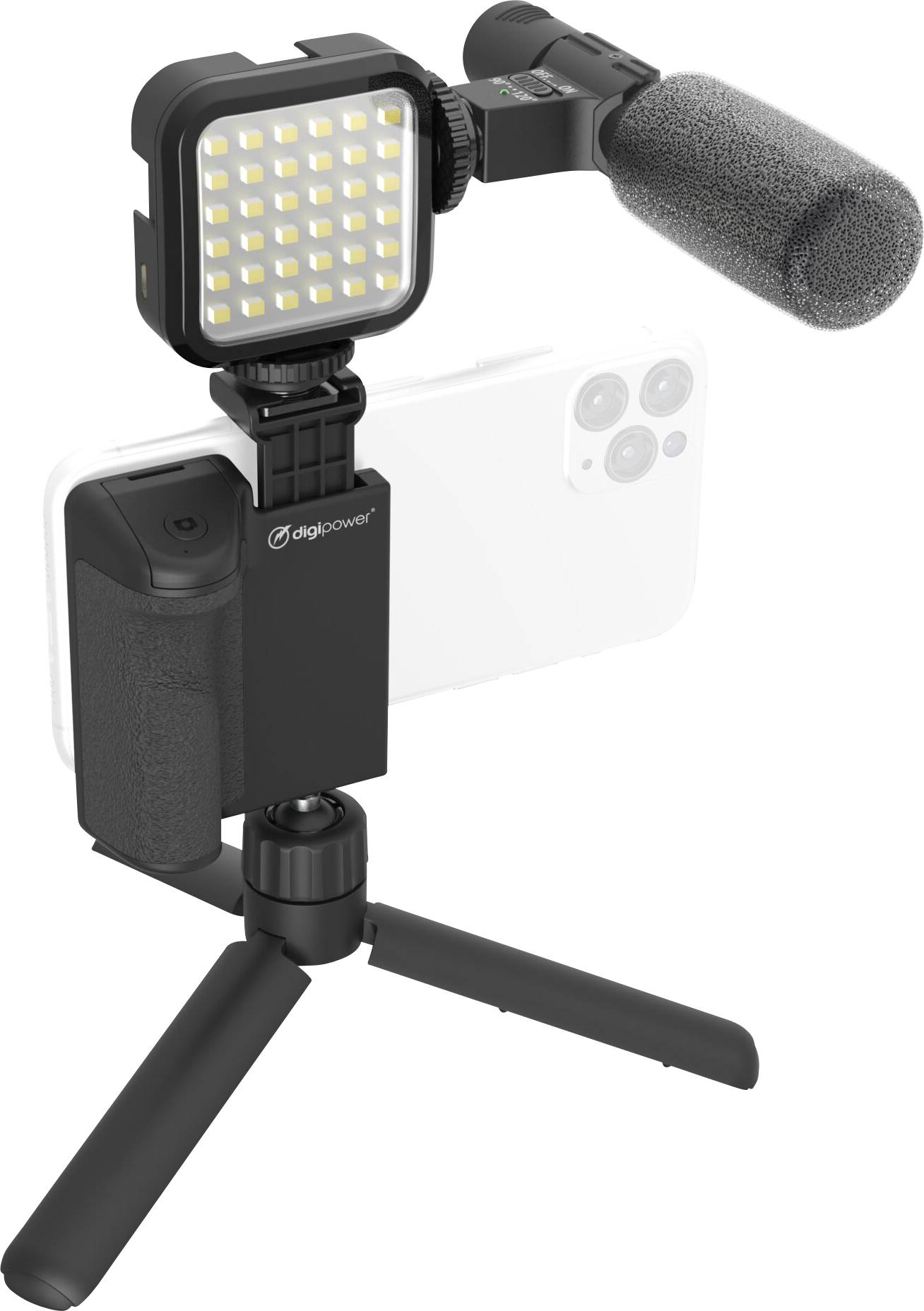 DigiPower Vlogging Kit 4-teilig LED Smartphone Licht