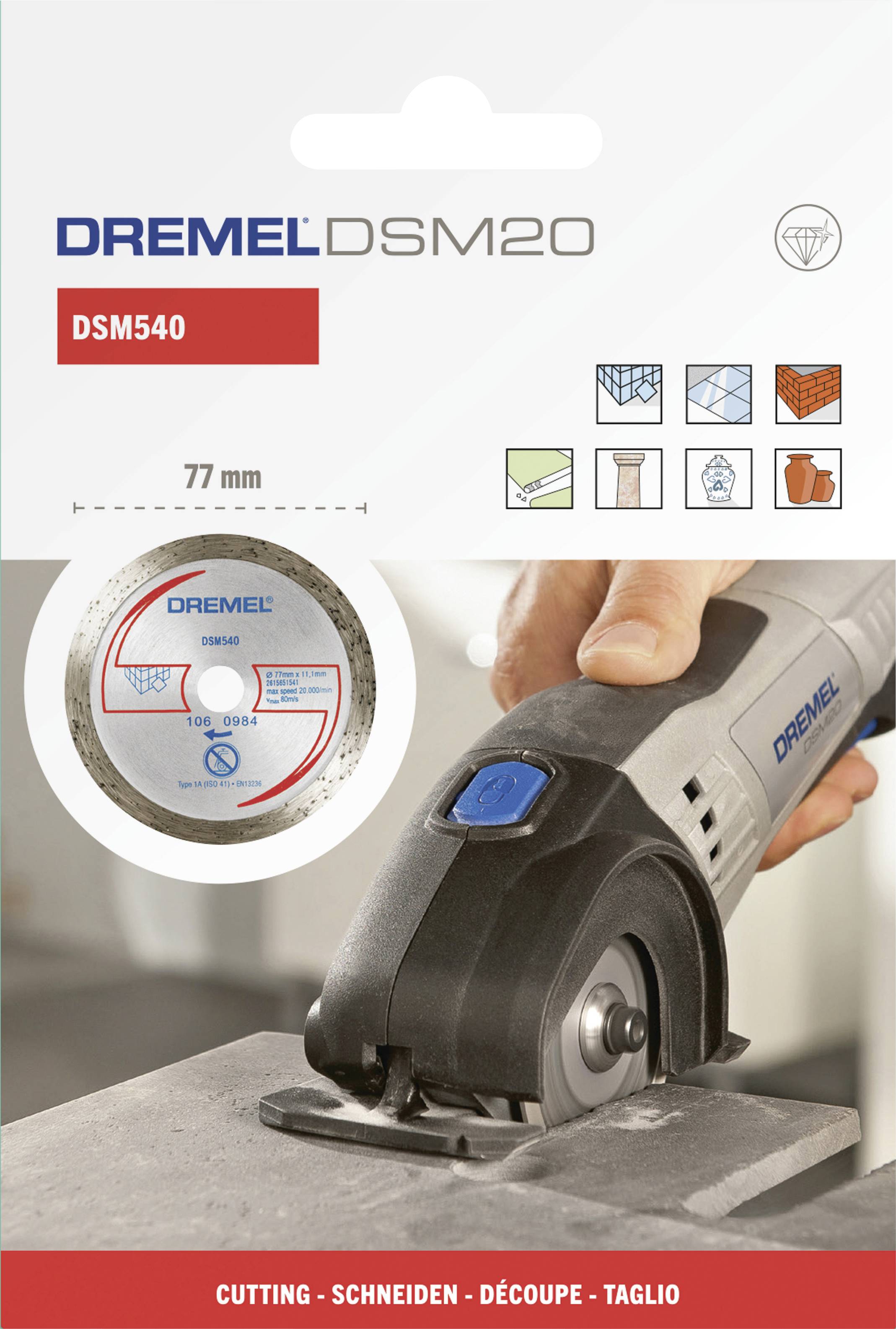 Dremel DSM540 2615S540JB Diamanttrennscheibe 77 mm 1 St. Fliesen, Ziegel, Marmor, Porzellan, Keramik