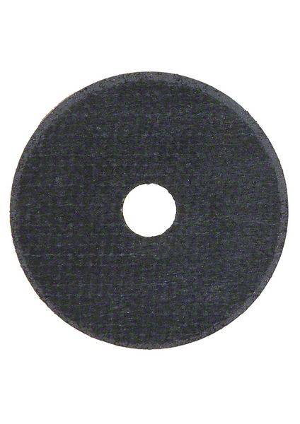 Eine runde schwarze Schleifscheibe mit zentralem Loch für die Befestigung auf einem Schleifwerkzeug.