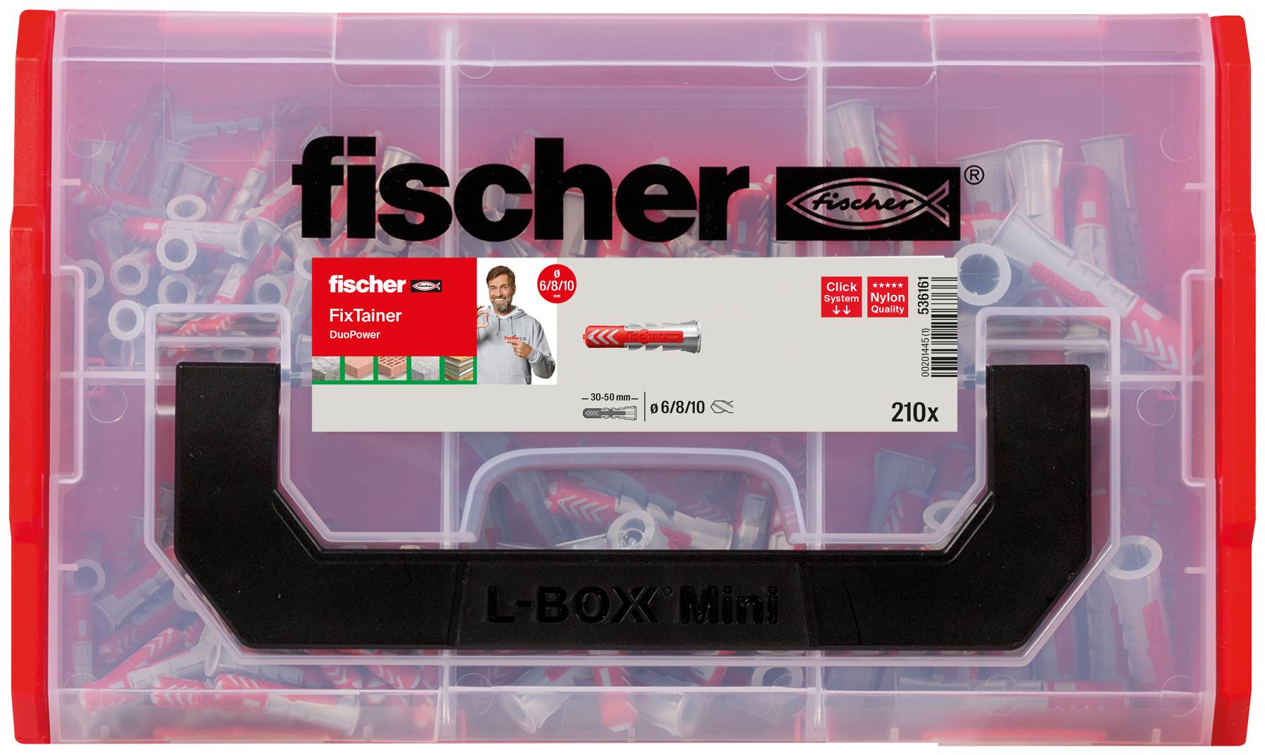 Fischer 536161 FIXtainer - DUOPOWER Dübelsortiment 210St.
