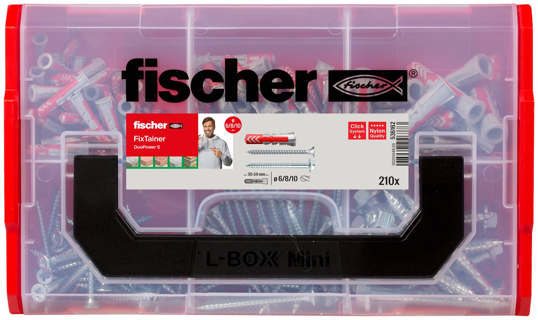 Fischer 536162 FIXtainer - DUOPOWER Dübelsortiment 210St.