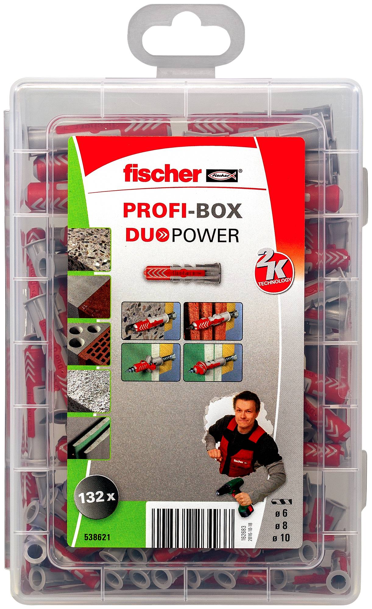 Fischer 538621 Profi-Box DUOPOWER Dübelsortiment 132St.