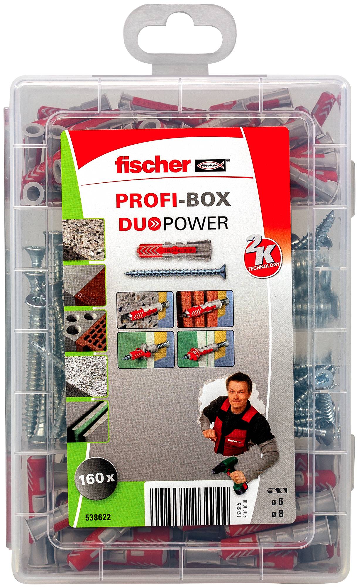 Fischer 538622 Profi-Box DUOPOWER Dübelsortiment 1 Set