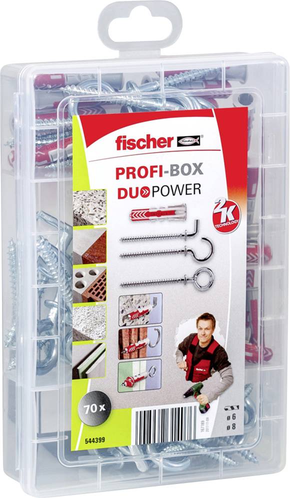 Fischer 544399 DUOPOWER + Haken Dübelsortiment 1 Set