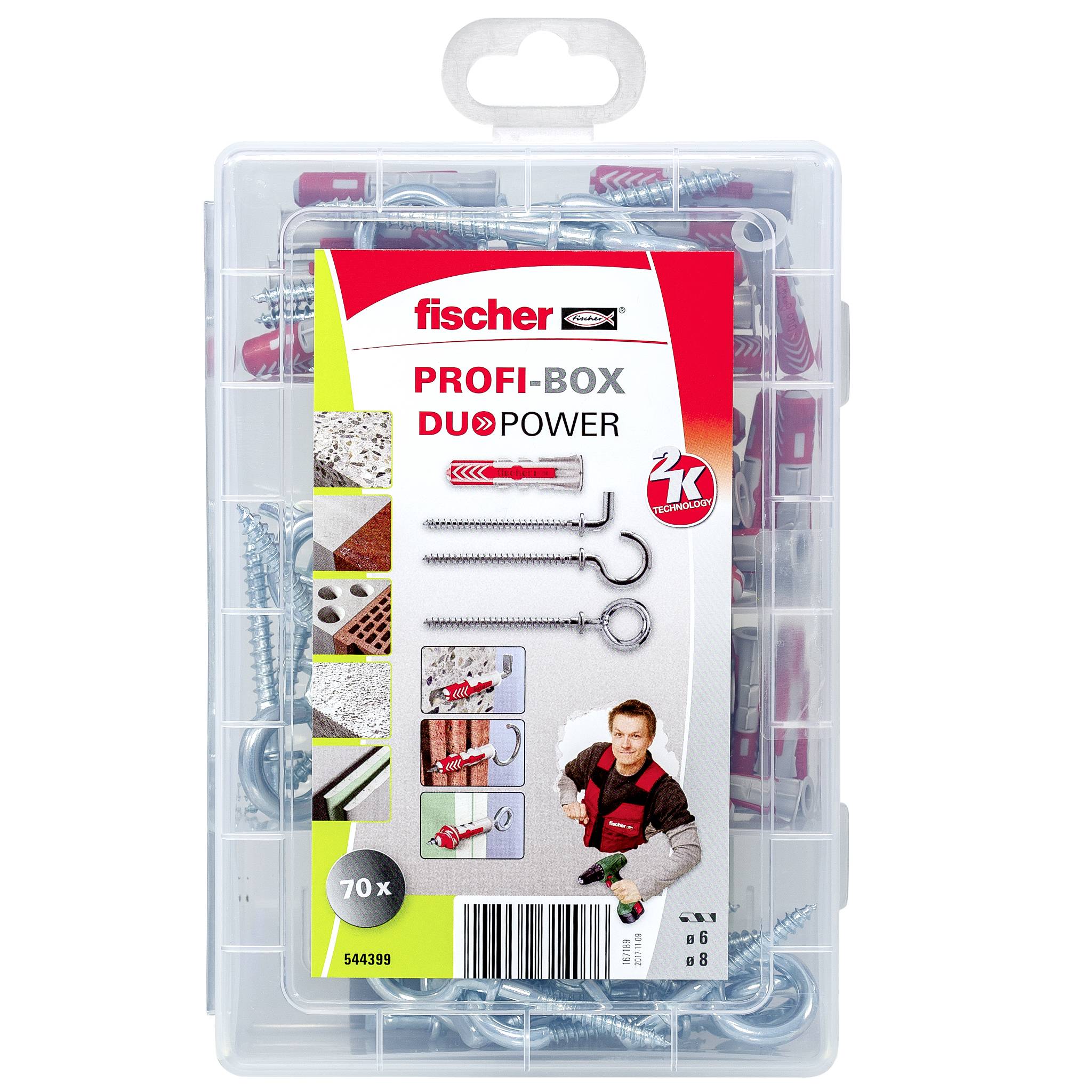 Fischer 544399 DUOPOWER + Haken Dübelsortiment 1 Set