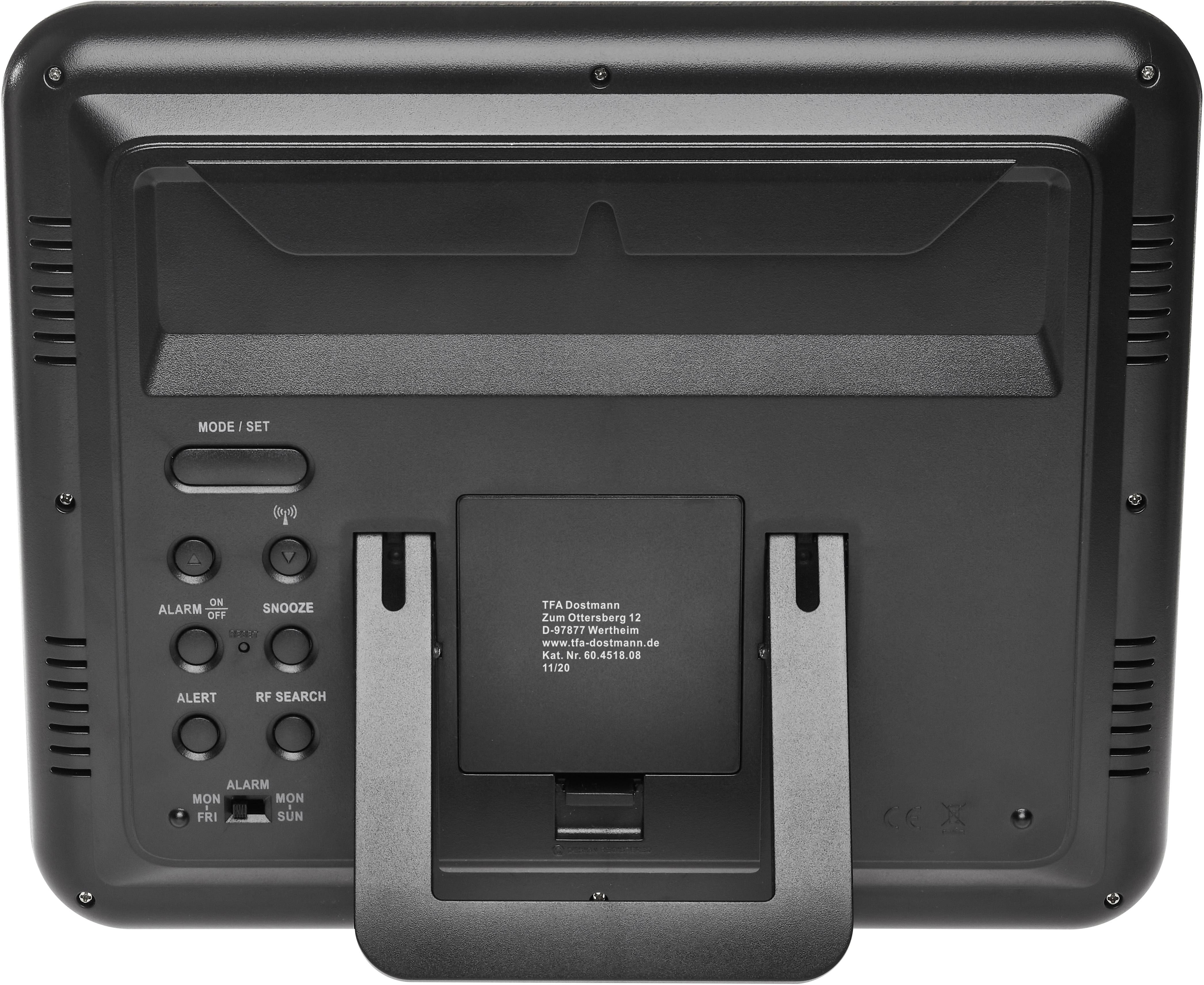 TFA Dostmann 60.4518.08 Funk Wanduhr 248mm x 25mm x 206mm Holz