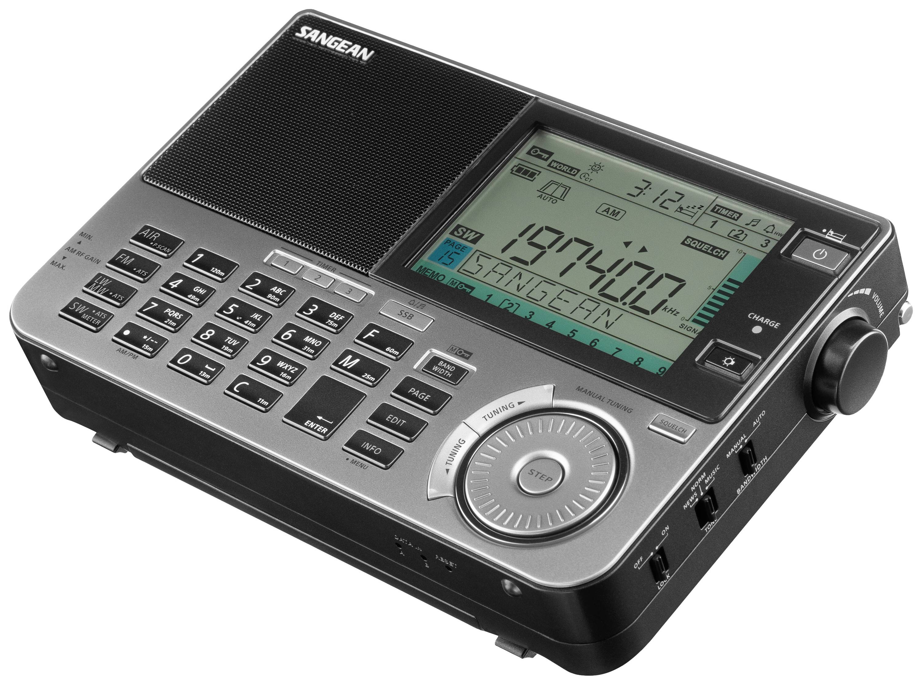 Sangean ATS-909X2 Weltempfänger UKW, LW, MW Weckfunktion Schwarz