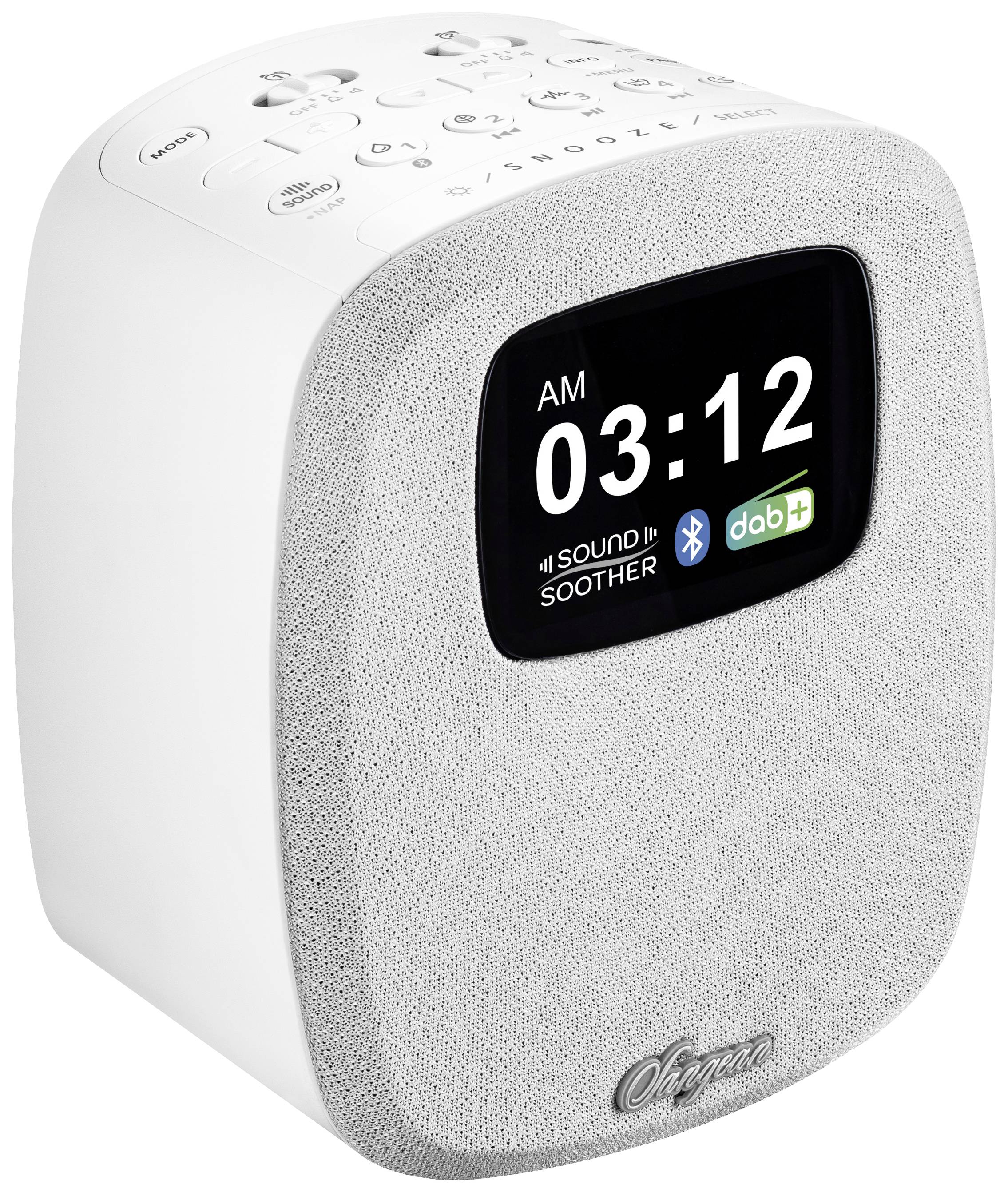 Sangean DCR-83 Tischradio DAB+, UKW AUX, Bluetooth®, USB Akku-Ladefunktion, Weckfunktion Weiß