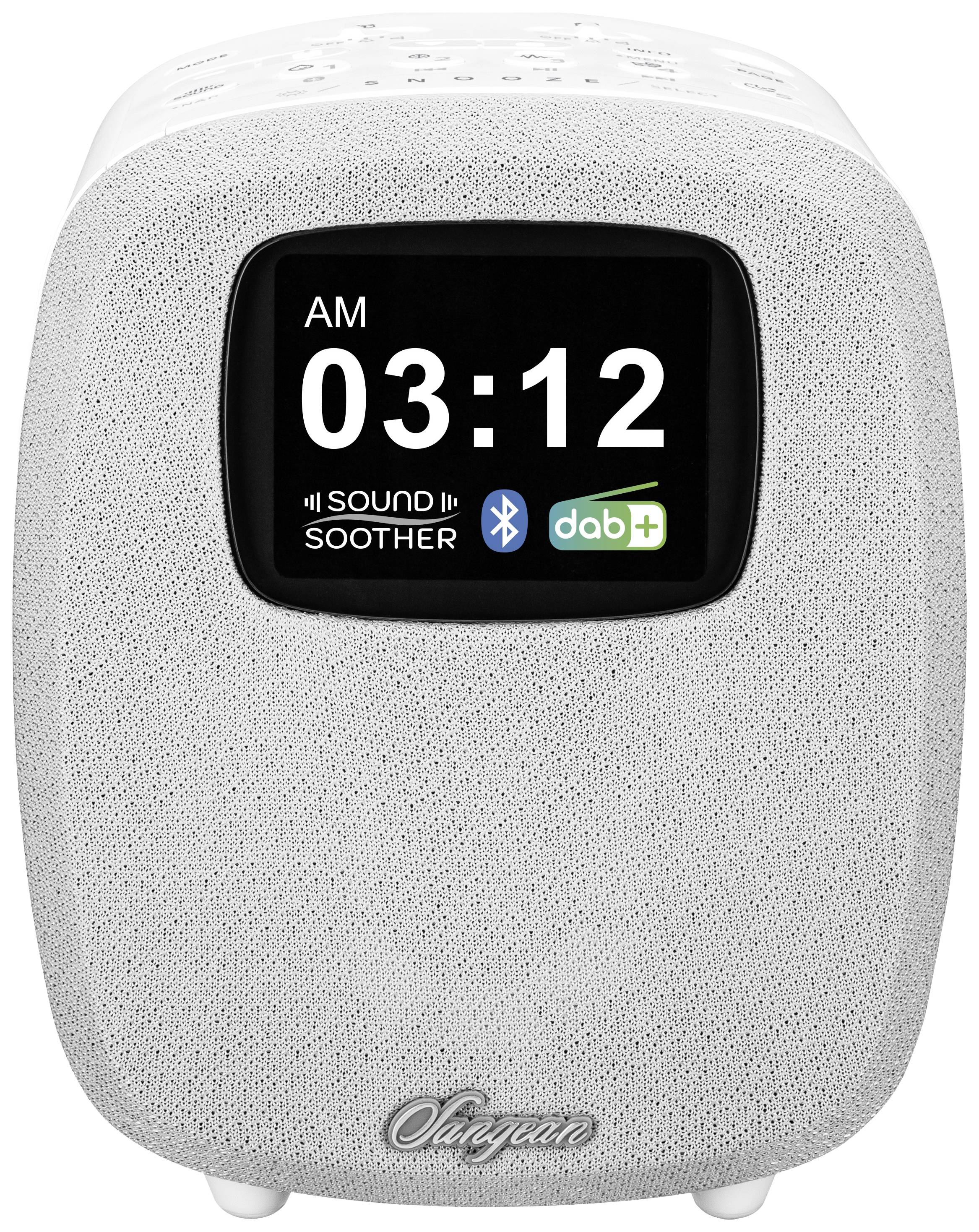 Sangean DCR-83 Tischradio DAB+, UKW AUX, Bluetooth®, USB Akku-Ladefunktion, Weckfunktion Weiß