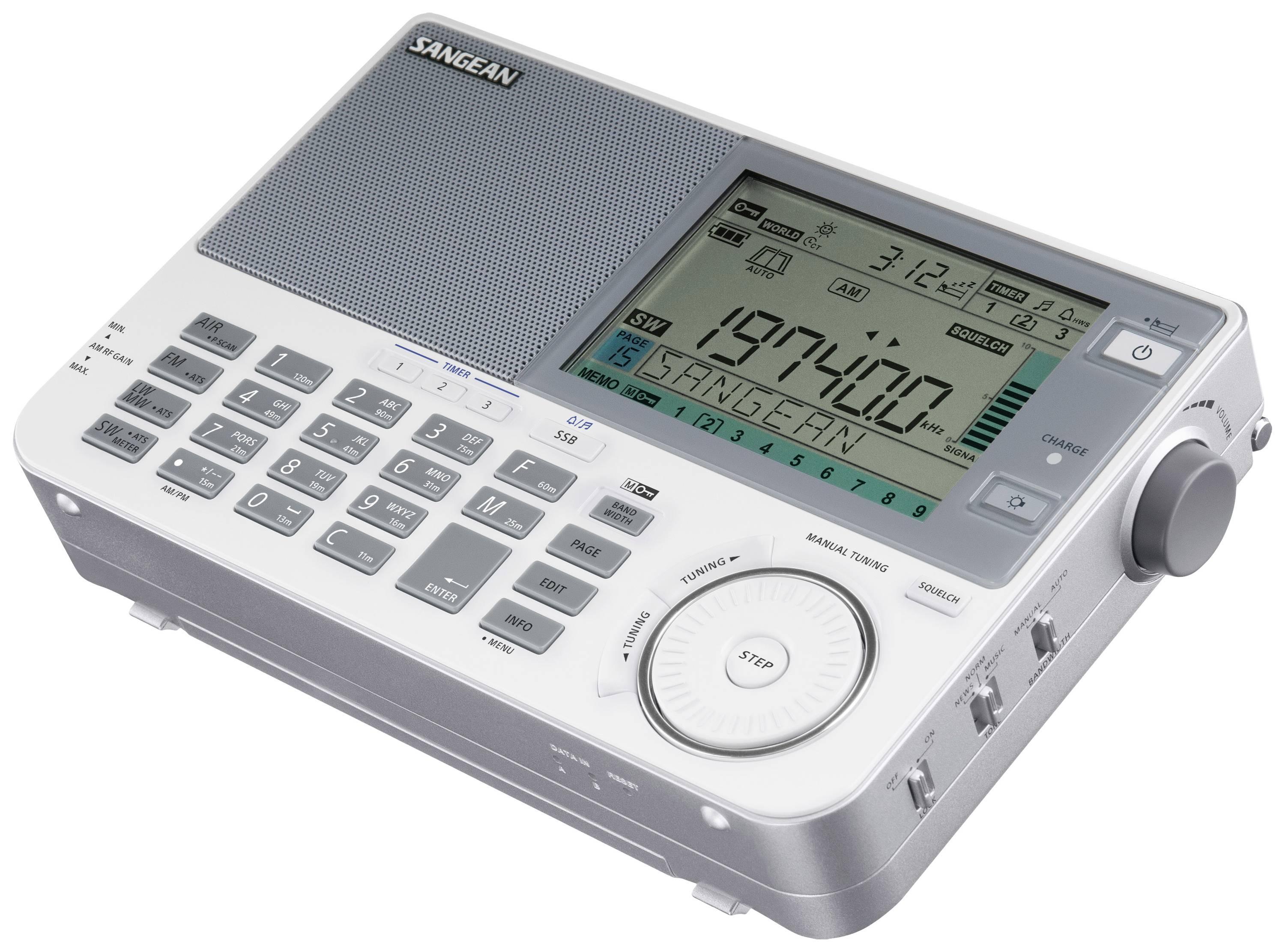 Sangean ATS-909X2 Weltempfänger UKW, LW, MW Weckfunktion Weiß