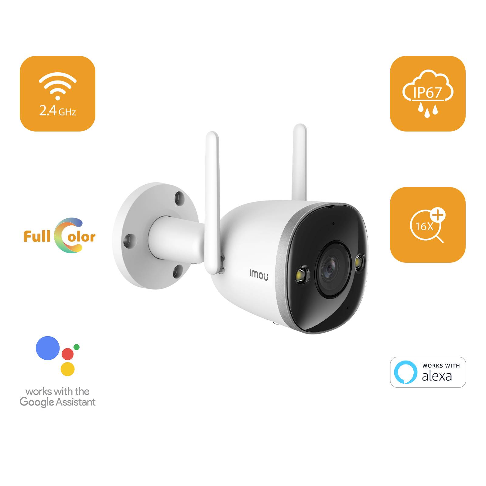 IMOU Bullet 2S IPC-F26FP-0360B-WLAN IP Überwachungskamera 1920 x 1080 Pixel