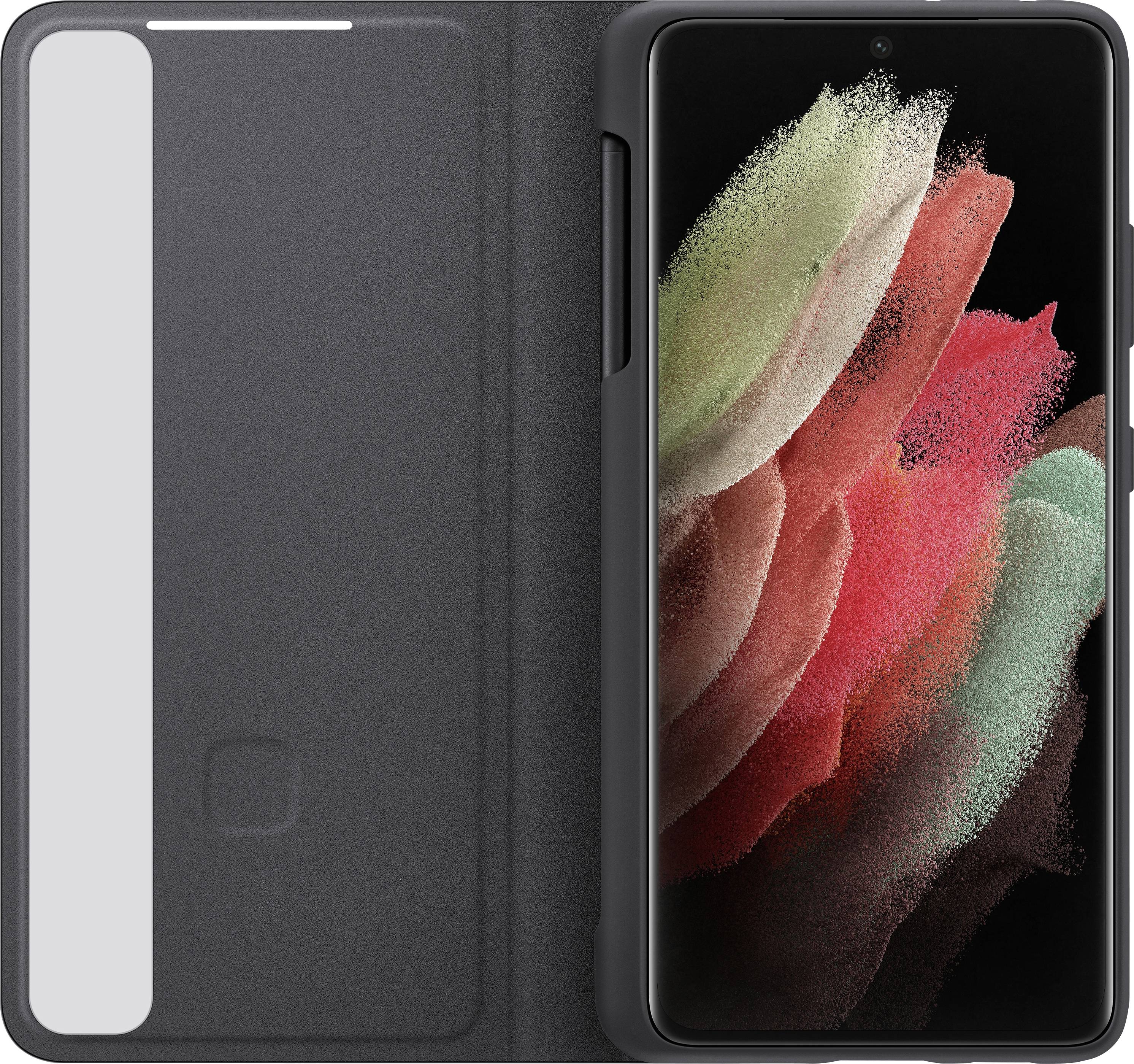 Samsung Smart Clear View Cover+ Pen Cover Samsung Galaxy S21 Ultra (5G) Schwarz Handy Flip Case, Stoßfest