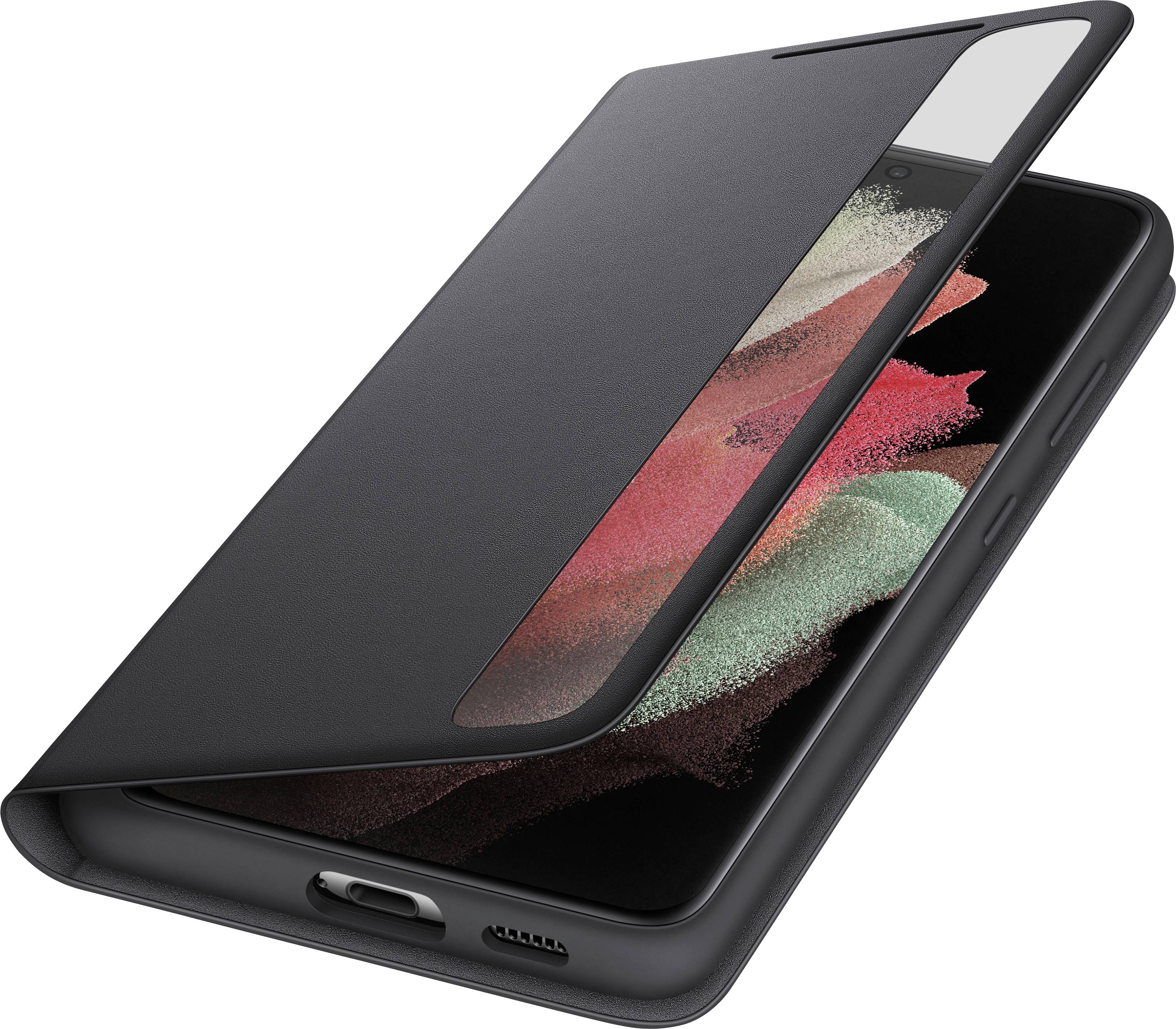 Samsung Smart Clear View Cover+ Pen Cover Samsung Galaxy S21 Ultra (5G) Schwarz Handy Flip Case, Stoßfest