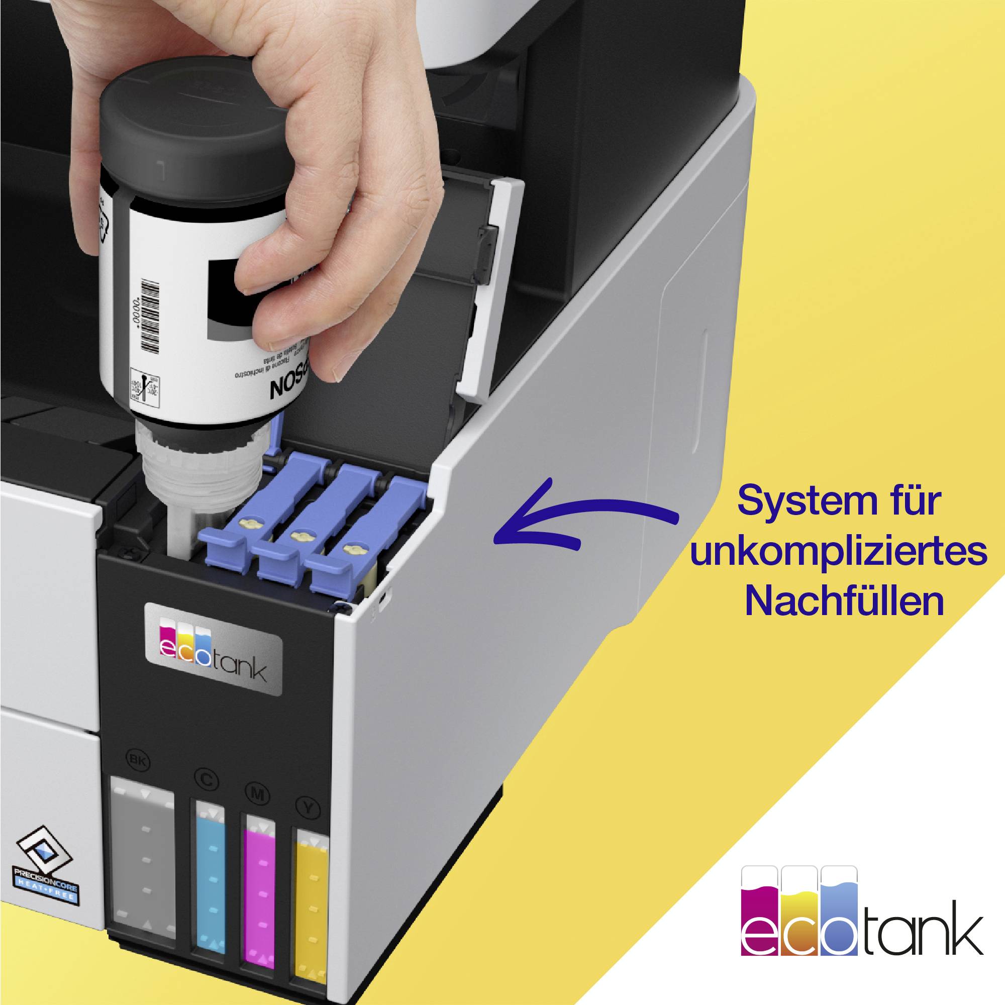 Epson EcoTank ET-5150 Multifunktionsdrucker Tintenstrahl Farbe A4, A4, A6 Drucker, Scanner, Kopierer WLAN