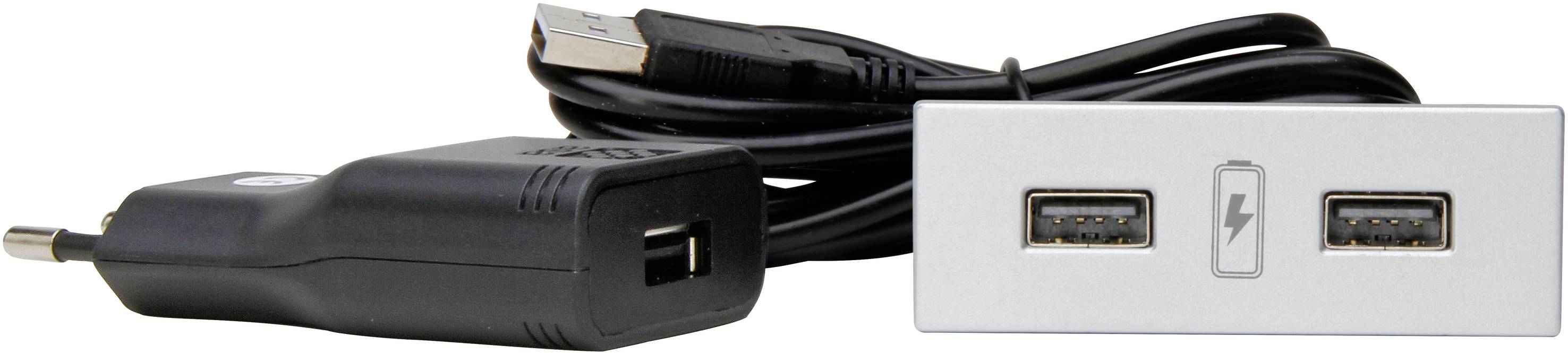 Kopp 939731017 Einbau-Steckdose mit USB IP20 Aluminium
