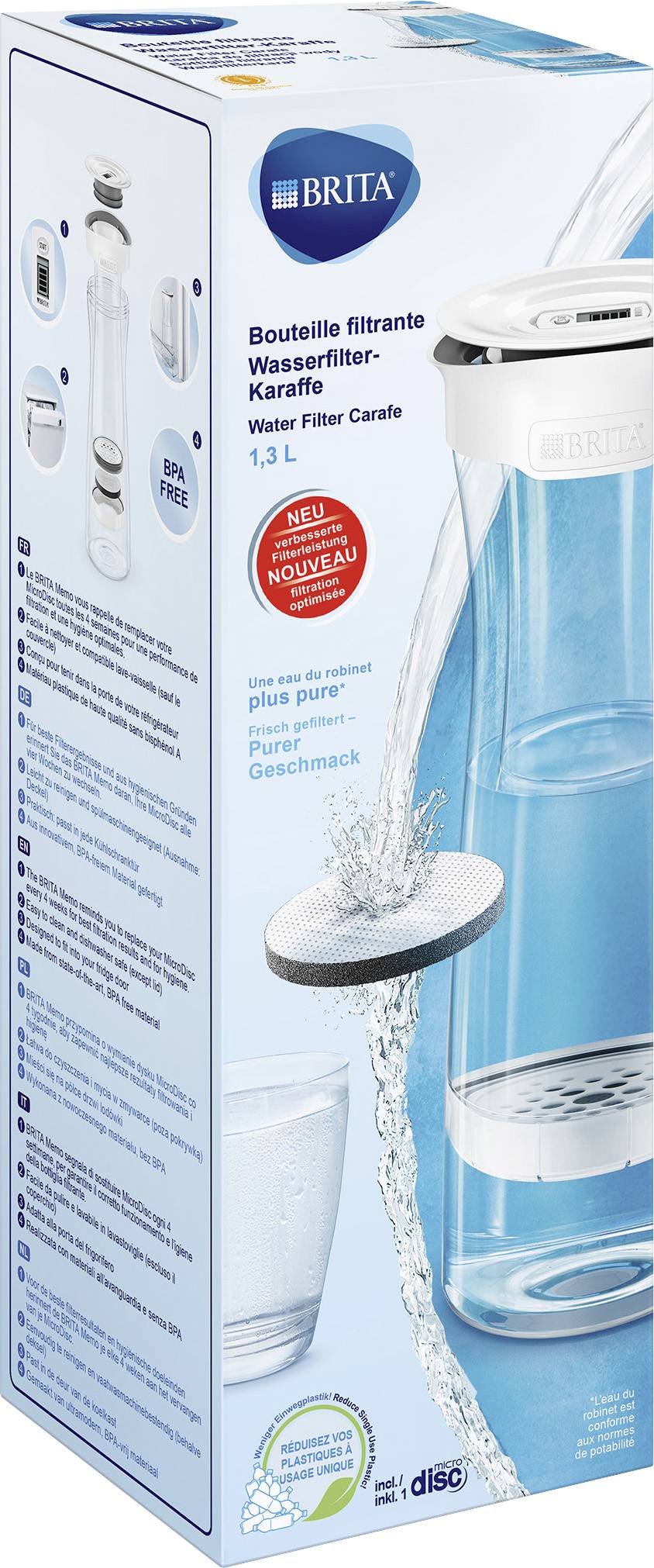 Brita Karaffe 4006387051785 Wasserfilter 1.3 l Weiß, Grau