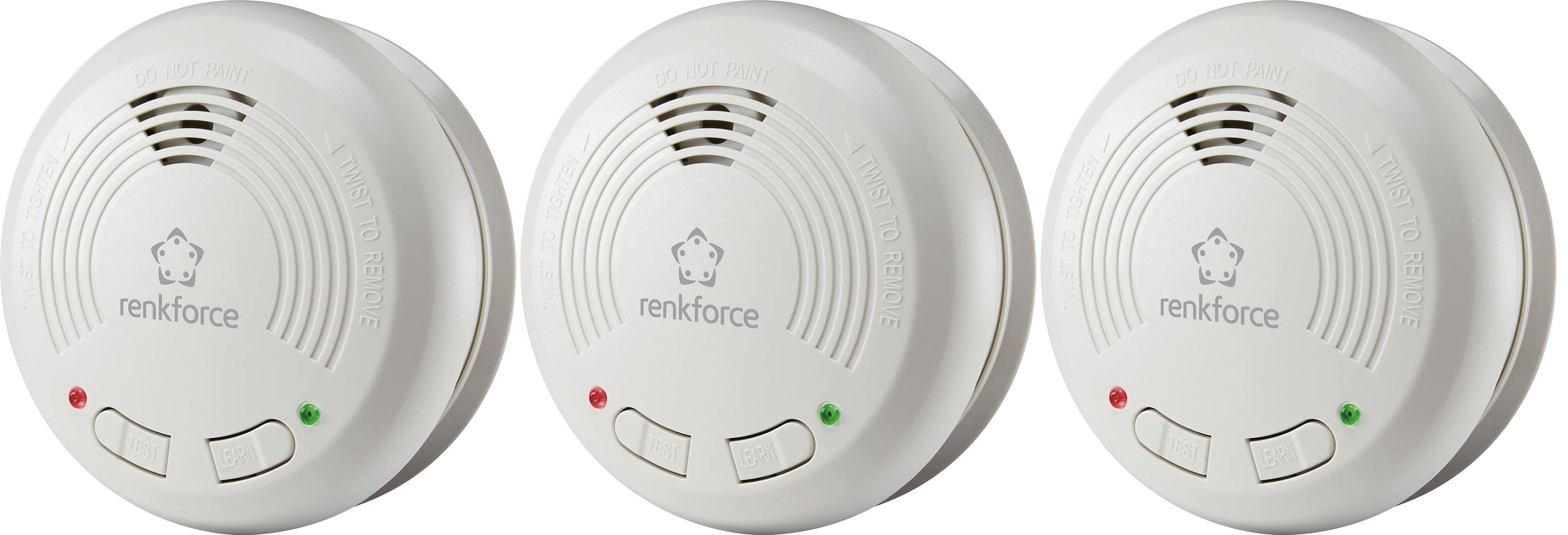 Renkforce Funk-Rauchwarnmelder 3er Set vernetzbar batteriebetrieben