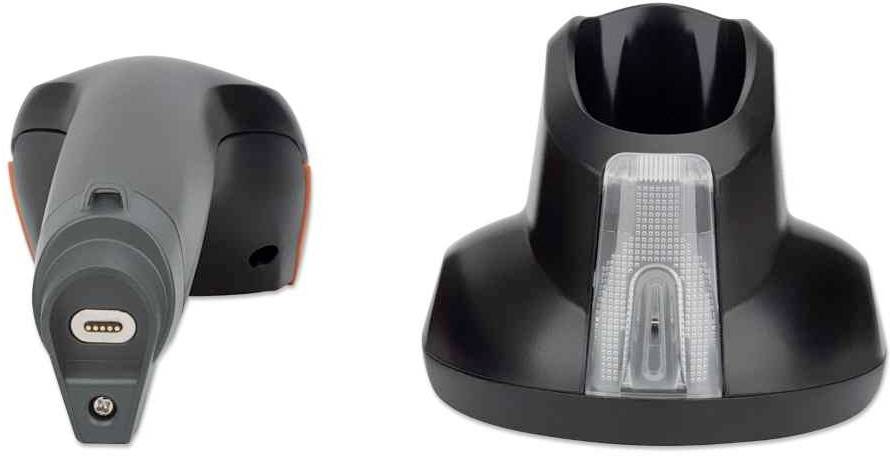 Manhattan Wireless 2D 2D Wireless Barcode-Scanner Funk 1D, 2D CCD Schwarz, Orange Hand-Scanner inkl. Standfuß USB-A
