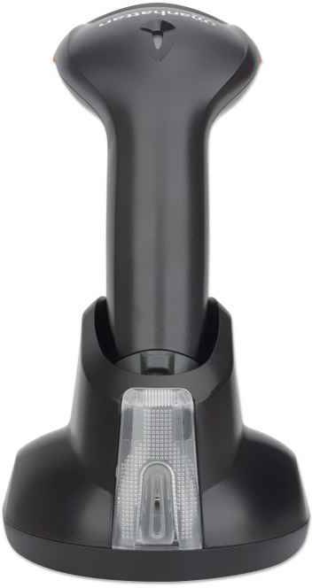 Manhattan Wireless 2D 2D Wireless Barcode-Scanner Funk 1D, 2D CCD Schwarz, Orange Hand-Scanner inkl. Standfuß USB-A