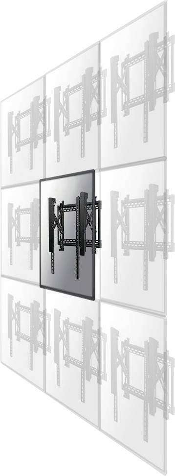 Neomounts LED-VW2500BLACK1 Videowall-Wandhalter 81,3 cm (32") - 190,5 cm (75") Ausziehbar