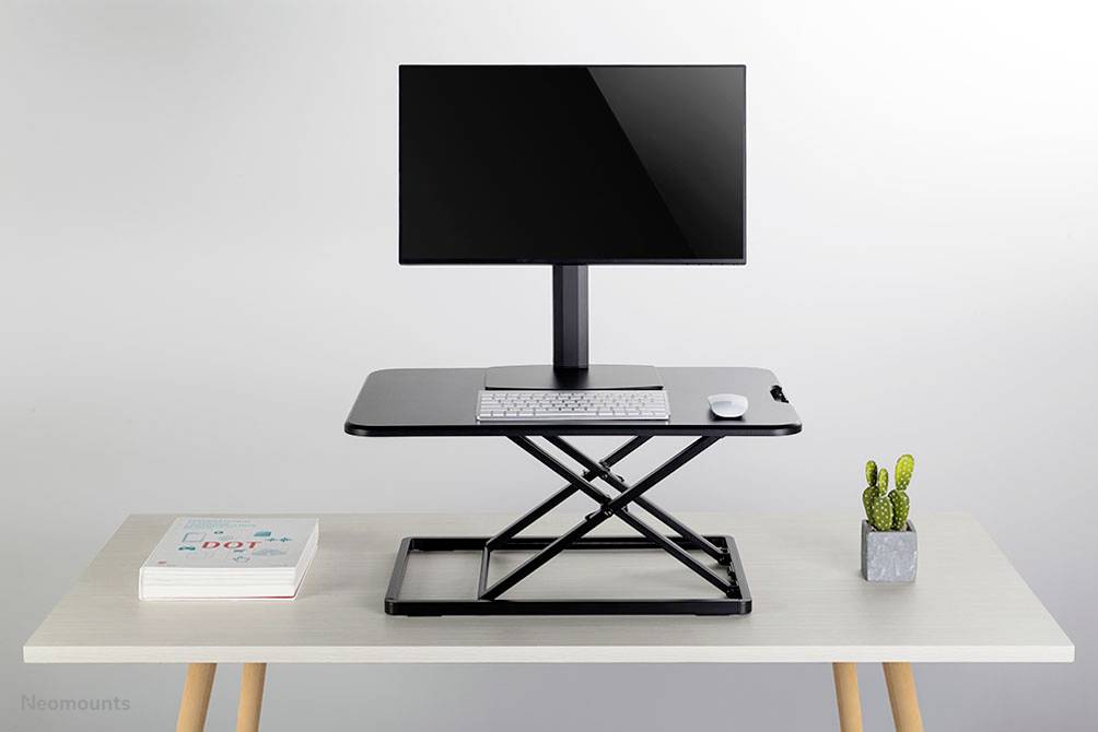 Neomounts NS-WS050BLACK Sitz-Steh-Schreibtischaufsatz Höhen-Bereich: 4.5 bis 40.5cm Schwarz