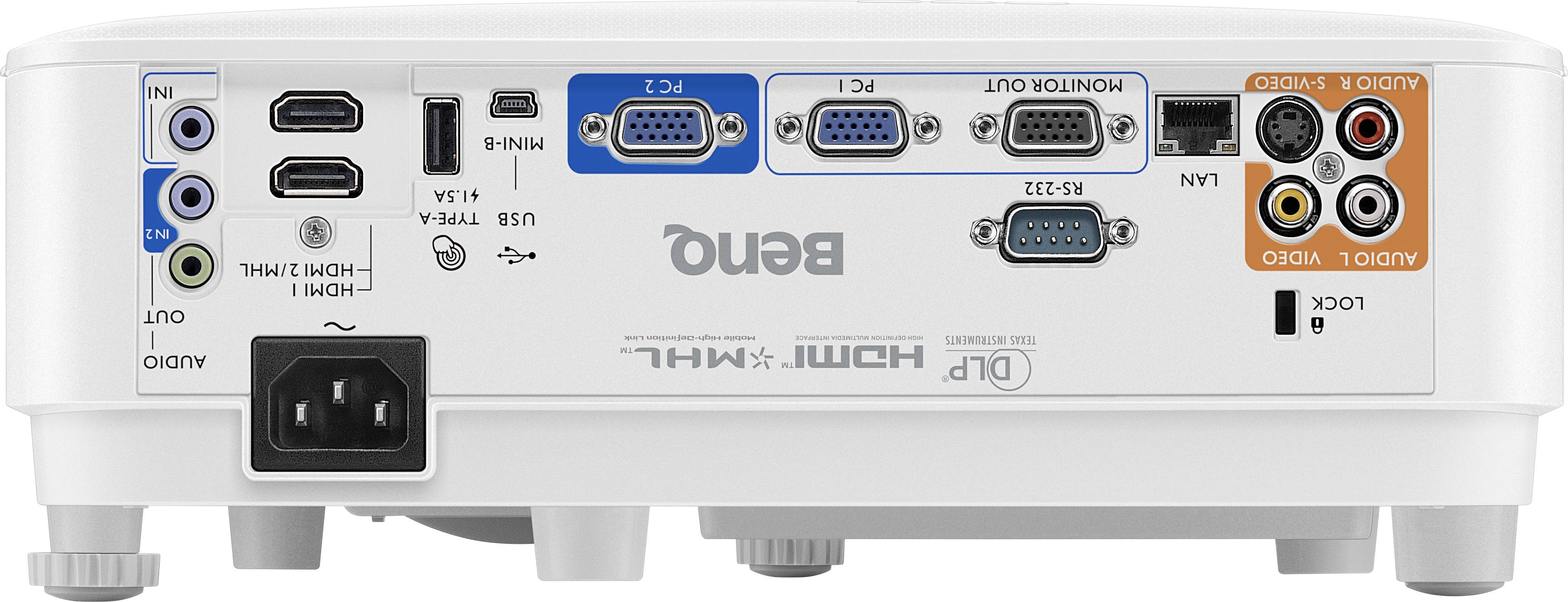 BenQ Beamer MX825STH DLP Helligkeit: 3500lm 1024 x 768 XGA 20.000 : 1 Weiß