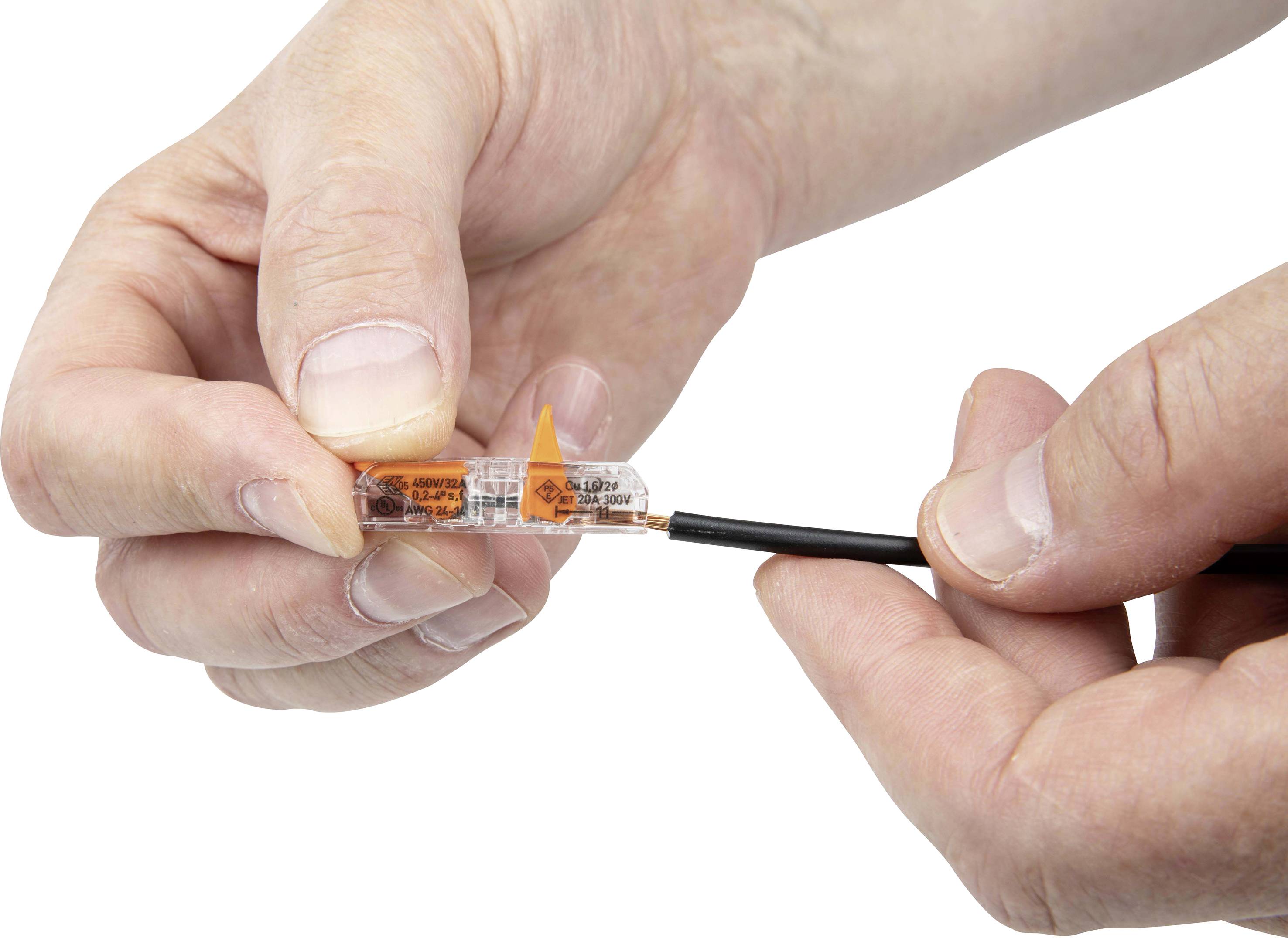 WAGO 221-2411 Verbindungsklemme flexibel: 0.14-4 mm² starr: 0.2-4 mm² Polzahl: 1 Transparent