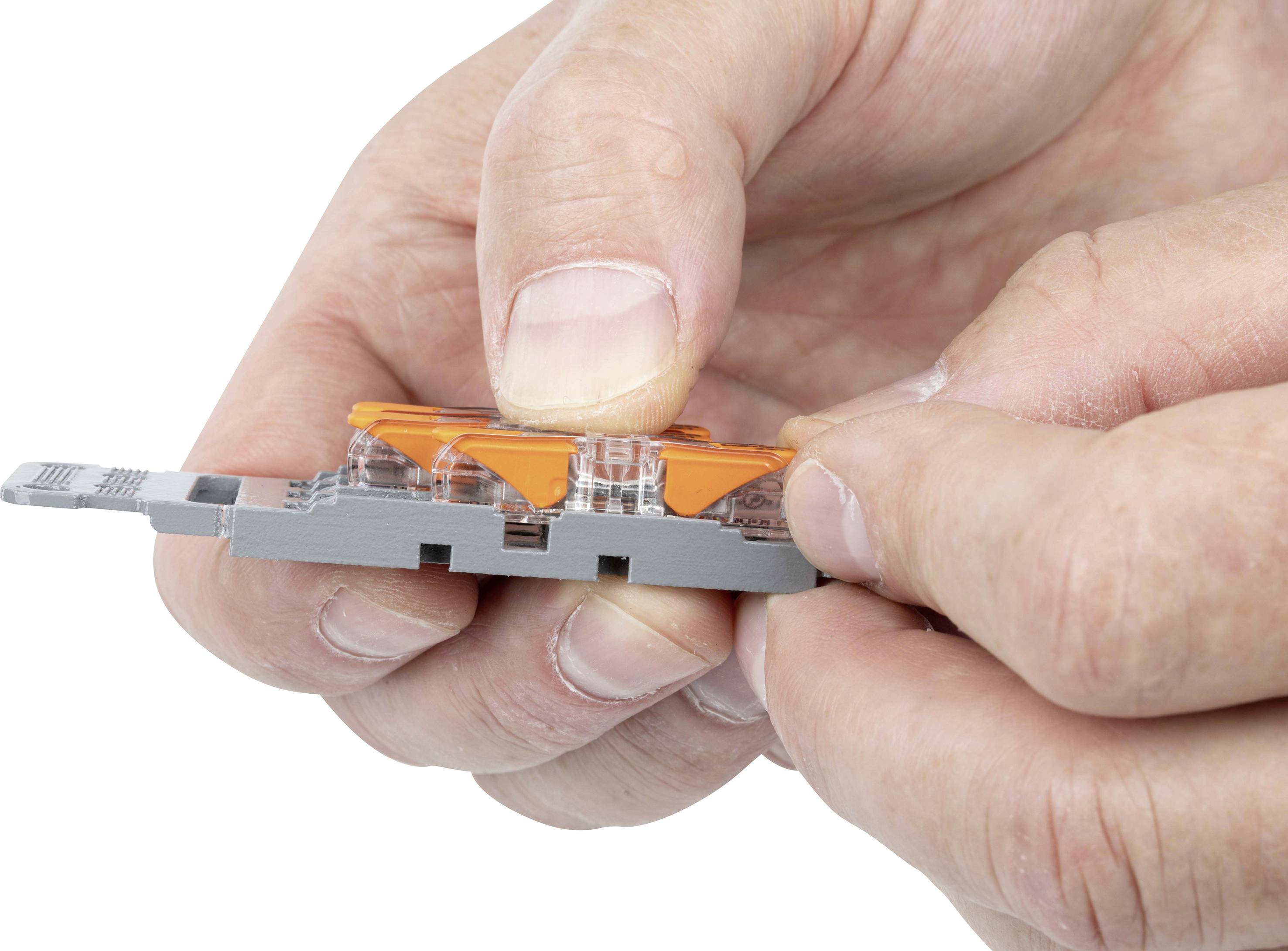 WAGO 221-2411 Verbindungsklemme flexibel: 0.14-4mm² starr: 0.2-4mm² Polzahl: 1 Transparent, Orange