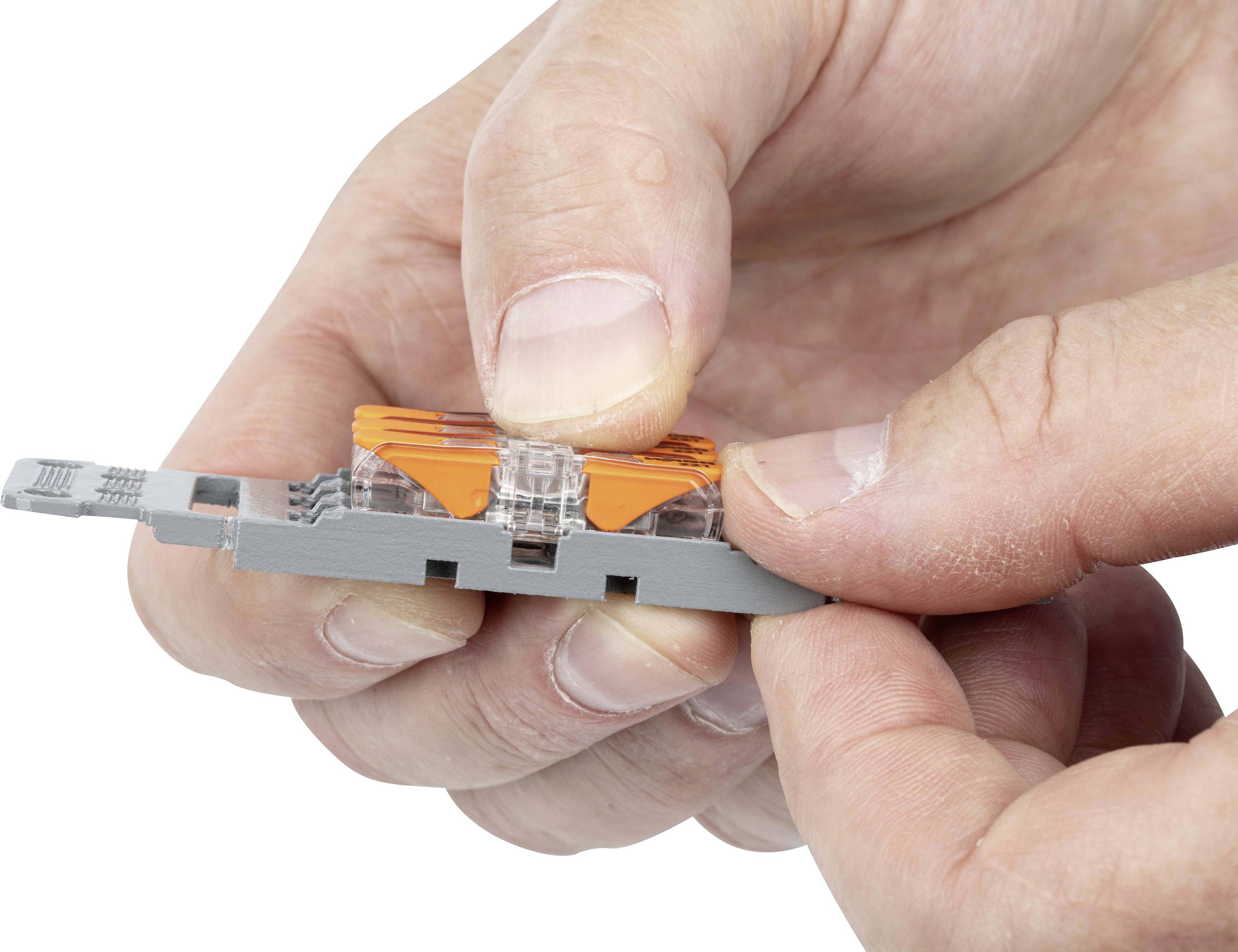 WAGO 221-2411 Verbindungsklemme flexibel: 0.14-4mm² starr: 0.2-4mm² Polzahl: 1 60 St. Transparent, Orange