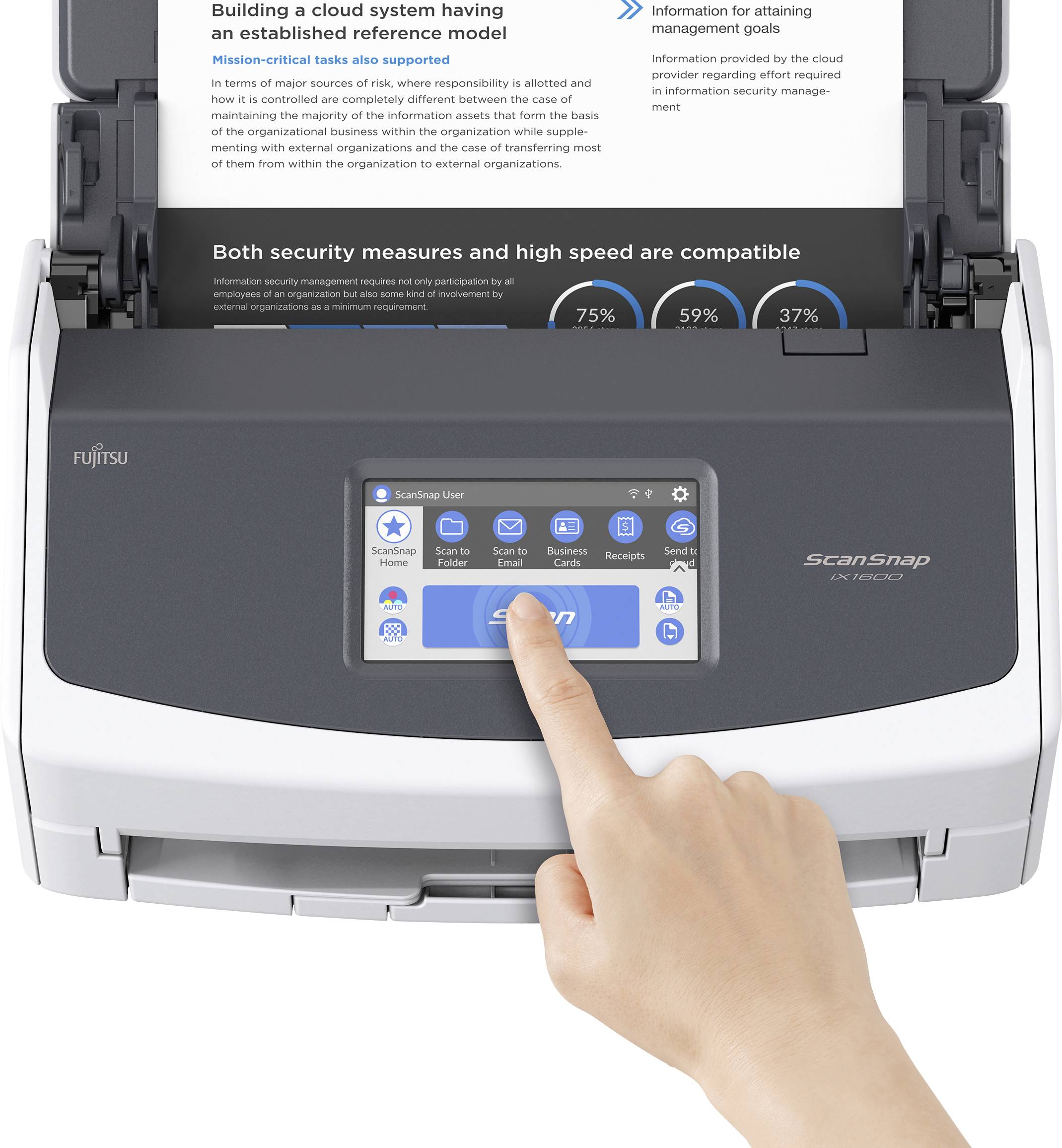Fujitsu ScanSnap iX1600 Duplex-Dokumentenscanner A4 600 x 600 40 Seiten/min USB, WLAN 802.11 b/g/n