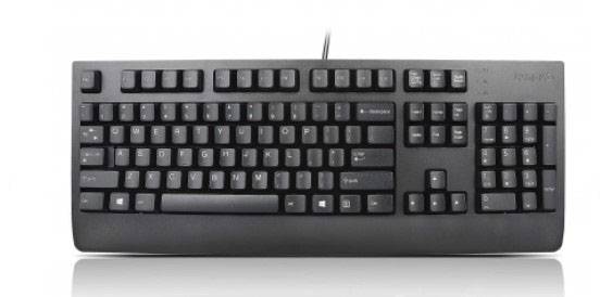 Lenovo Preferred Pro II Kabelgebunden, USB Tastatur Französisch, AZERTY Schwarz mit numerischer Tastatur, Handballenauflage