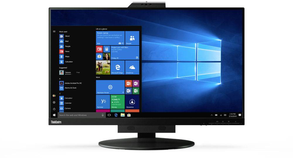 Ein Computerbildschirm zeigt den Windows-Desktop mit dem Startmenü geöffnet. Icons für Anwendungen und Funktionen sind sichtbar.