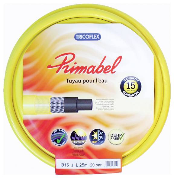 Hozelock 194271 Primabel Schlauch 1 Zoll 50m Gelb Gartenschlauch