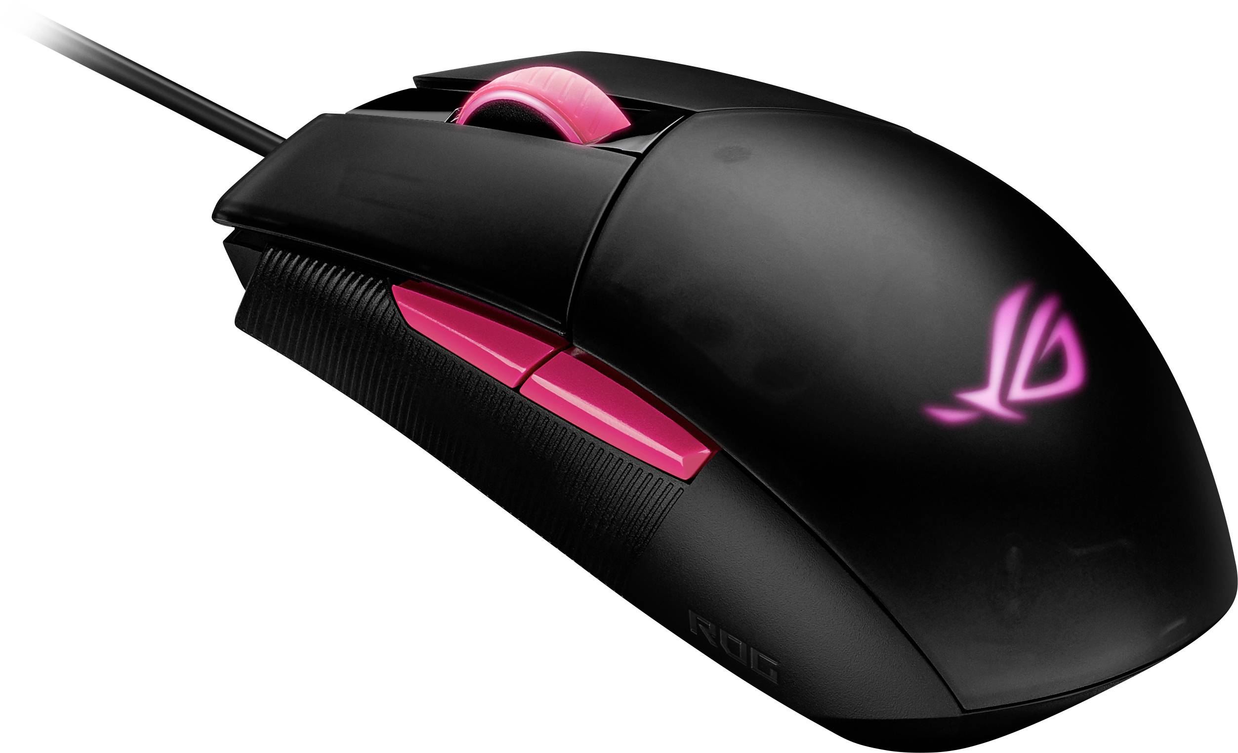 Asus ROG Strix Impact II Elektro Punk Ergonomische Gaming-Maus Funk Optisch Schwarz, Pink 5 Tasten