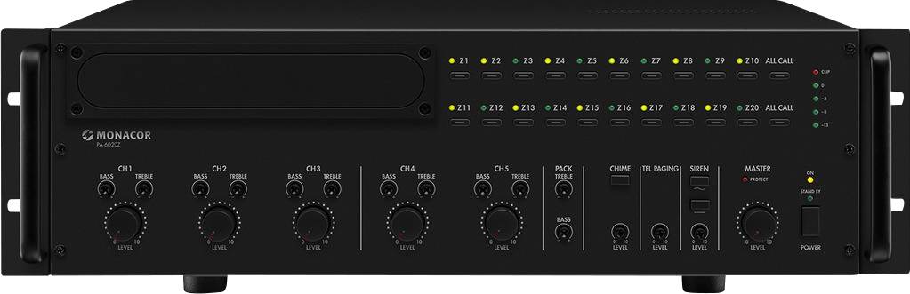 Monacor PA-6020Z ELA-Verstärker 600W 5-Kanal