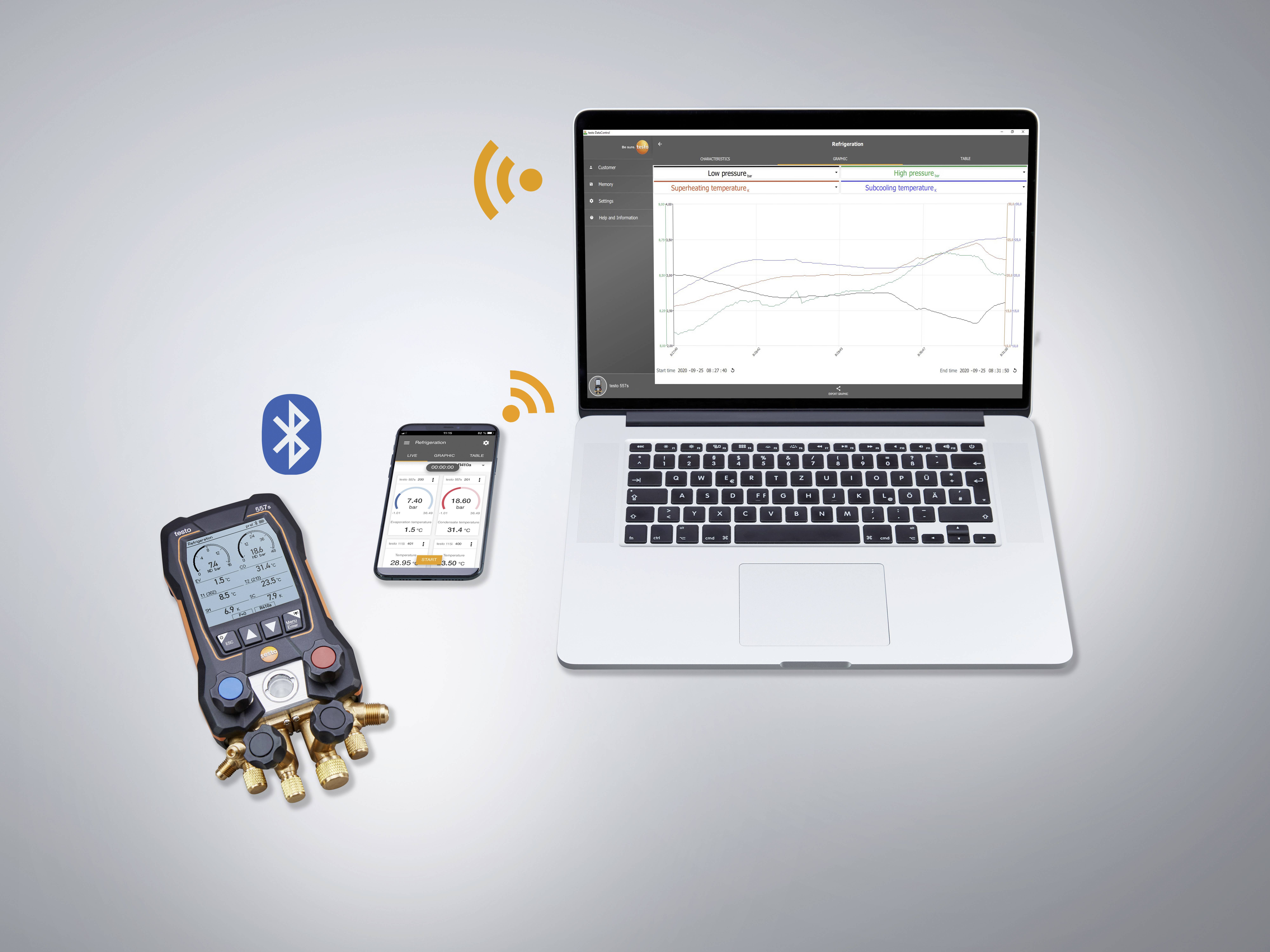 Testo Kältemittel-Messgerät 557s Smart Vakuum Set