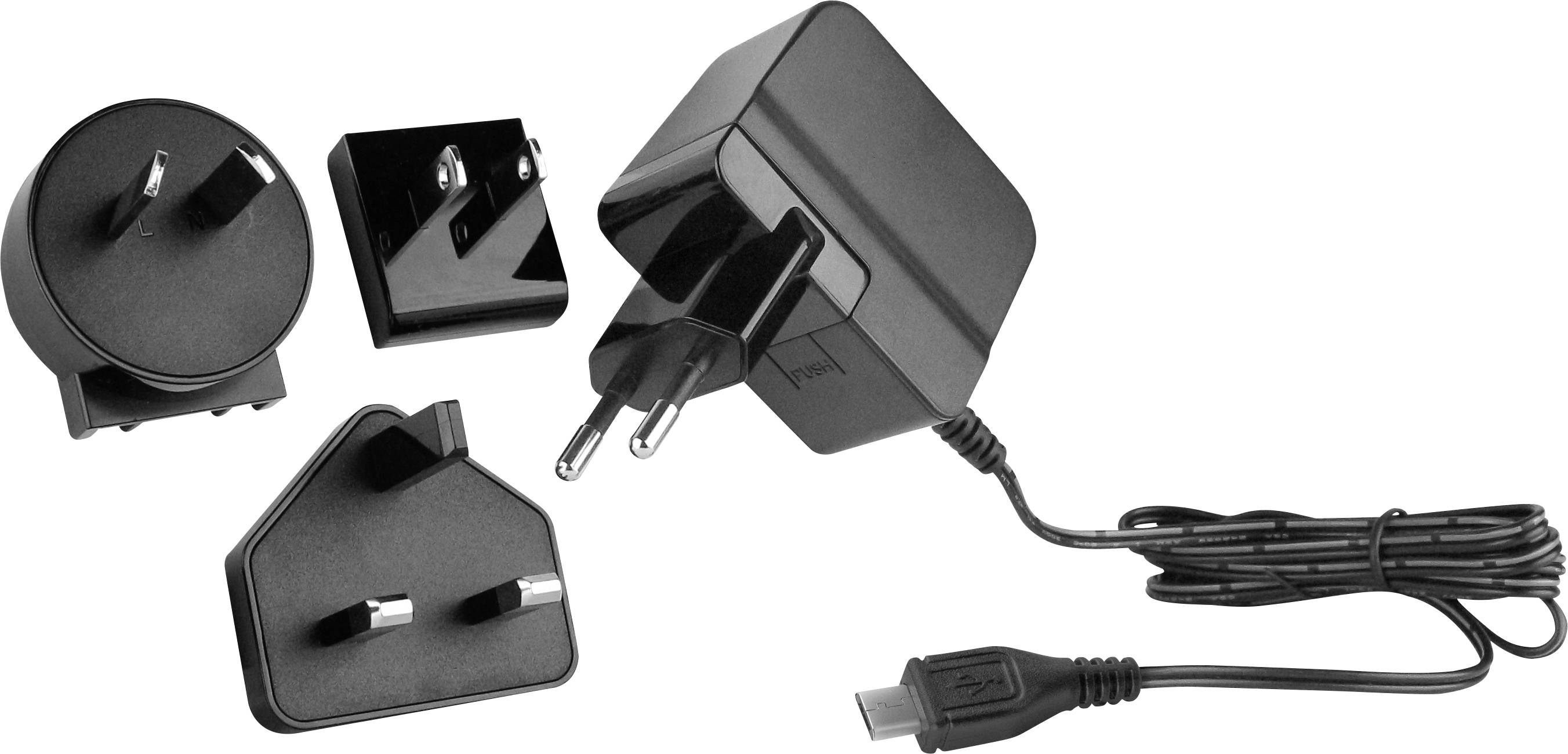 HN Power HNP12I-MicroUSBL6 USB Ladegerät 12 W 1x Micro-USB Schwarz mit Australien-Adapter, mit Euro