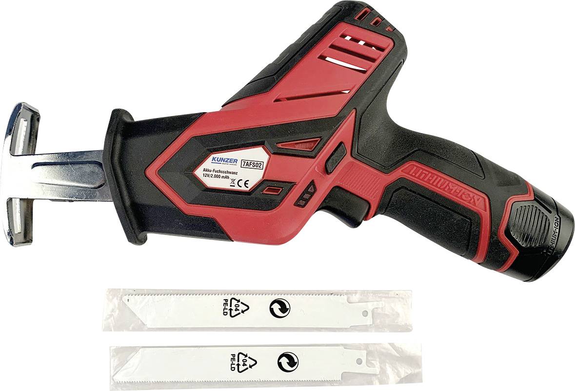 Kunzer Akku-Säbelsäge 7AFS02 inkl. Akku, inkl. Ladegerät, inkl. Koffer 12V 2Ah