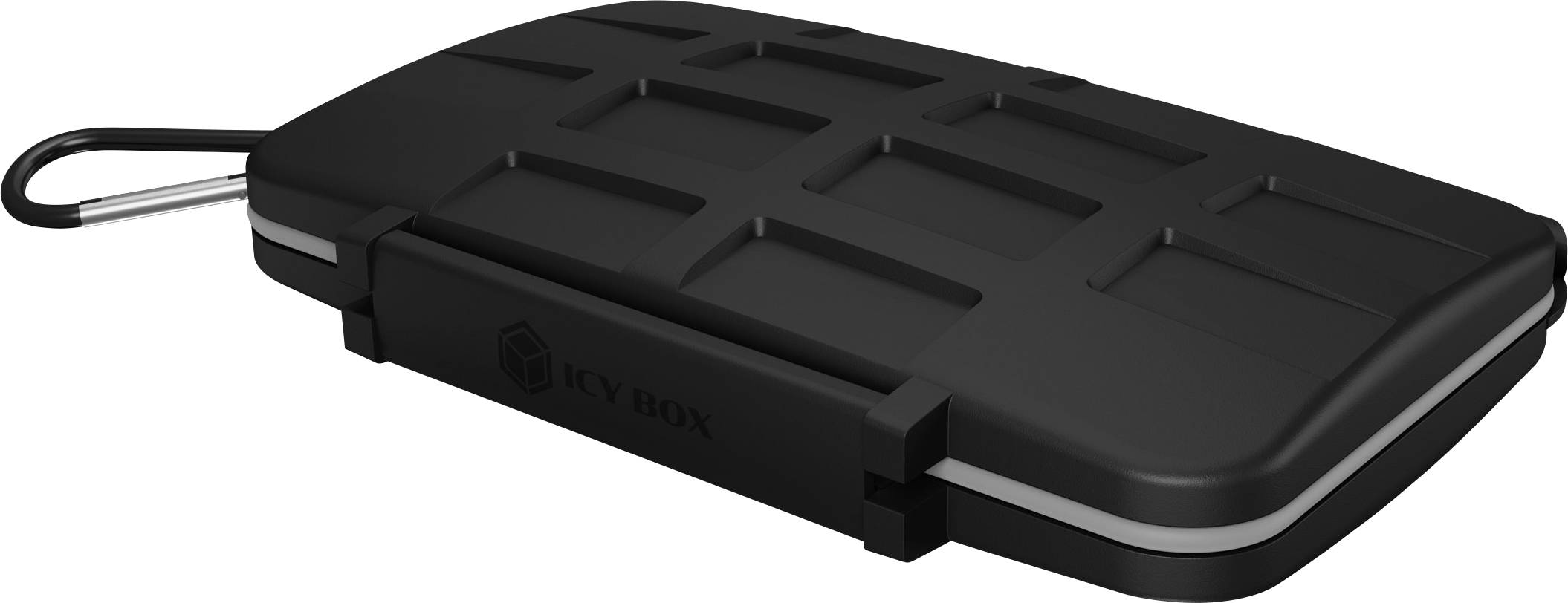 ICY BOX 60751 Speicherkarten-Tasche SD-Karte, microSD-Karte, CFast-Karte Schwarz/Grau