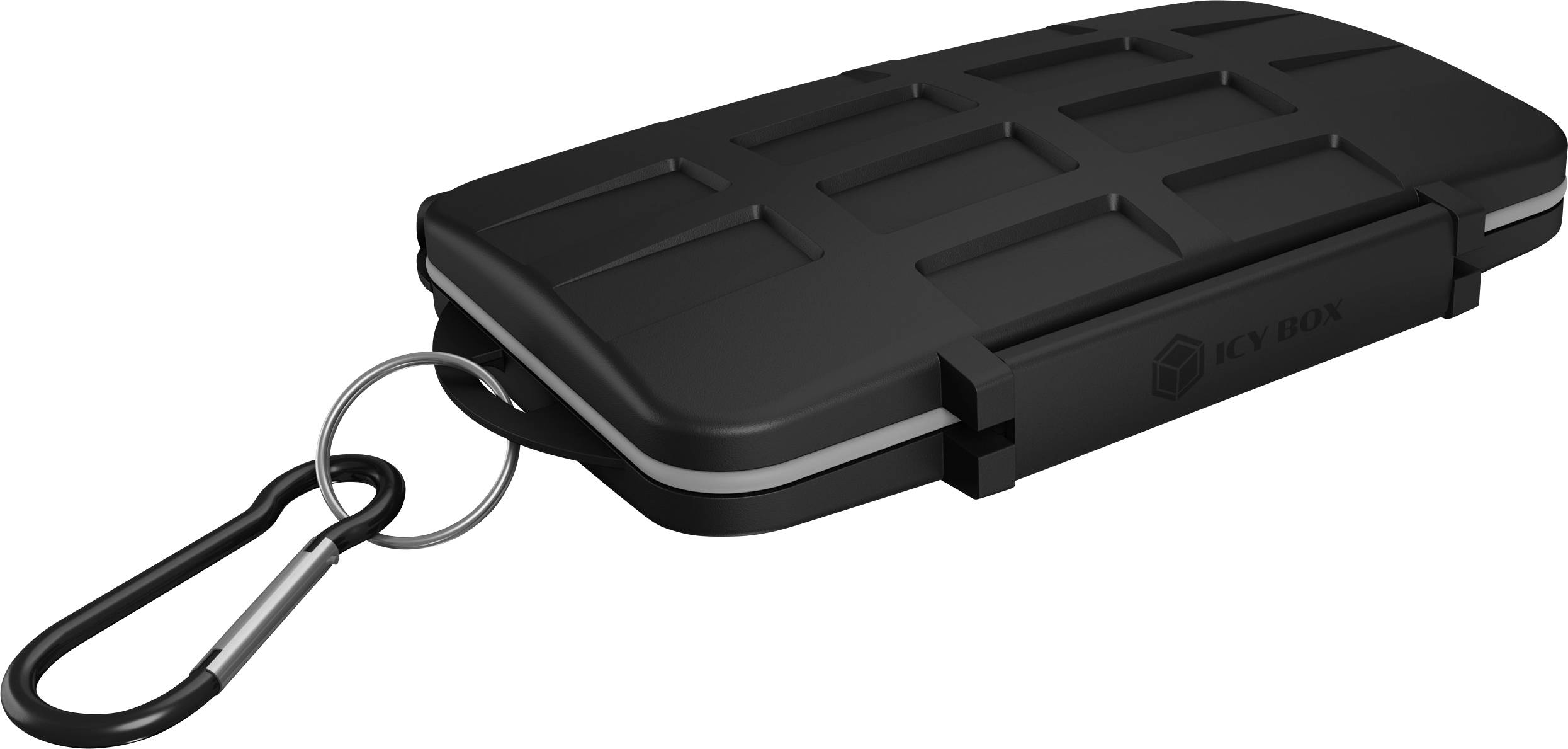 ICY BOX 60751 Speicherkarten-Tasche SD-Karte, microSD-Karte, CFast-Karte Schwarz/Grau