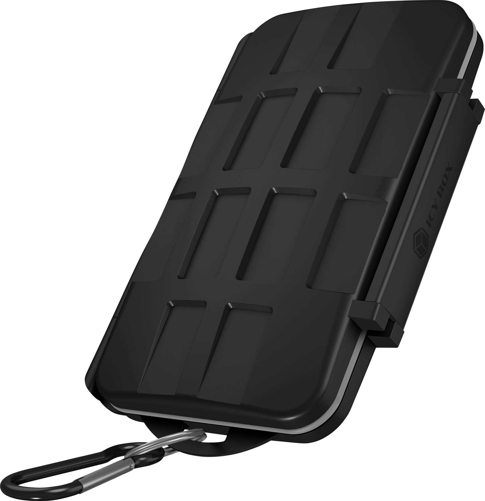 ICY BOX 60751 Speicherkarten-Tasche SD-Karte, microSD-Karte, CFast-Karte Schwarz/Grau